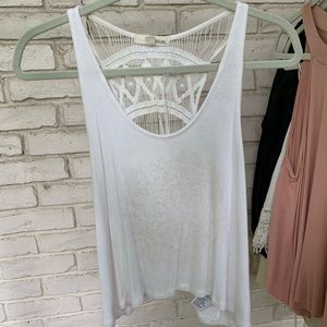 White tank top with crochet back